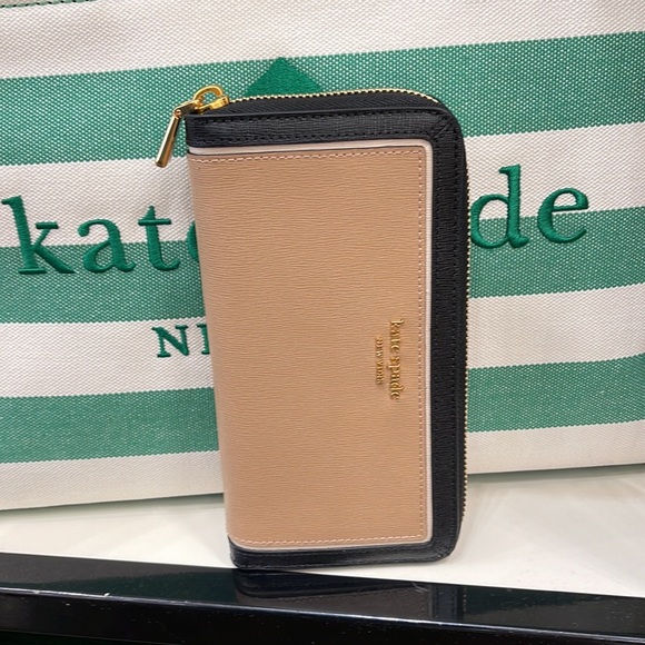 Kate Spade Morgan Colorblocked Zip-around Continental Wallet Cafe Mocha 
NWT - Picture 10 of 16